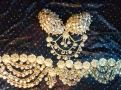 Costless Imports Brass, Mirror and AB Crystal bra and belt.  by 